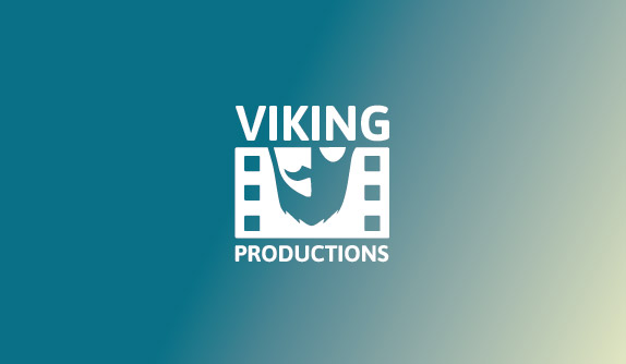 Logo ontwerp voor Viking Productions met Viking stijl en videoproductie, grafisch vormgeving door Justin Werkman uit Groningen.